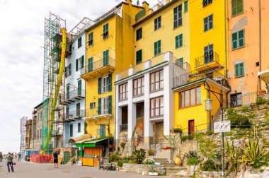 Porto Venere, İtalya - 5 Mayıs 2016: Marina (riviera) Porto Venere, İtalya. P Venere ve Cinque Terre köyleri Unesco Dünya Mirası.