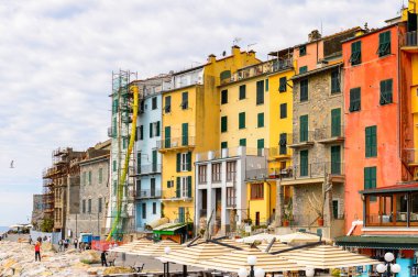 Porto Venere, İtalya - 5 Mayıs 2016: Marina (riviera) Porto Venere, İtalya. P Venere ve Cinque Terre köyleri Unesco Dünya Mirası.