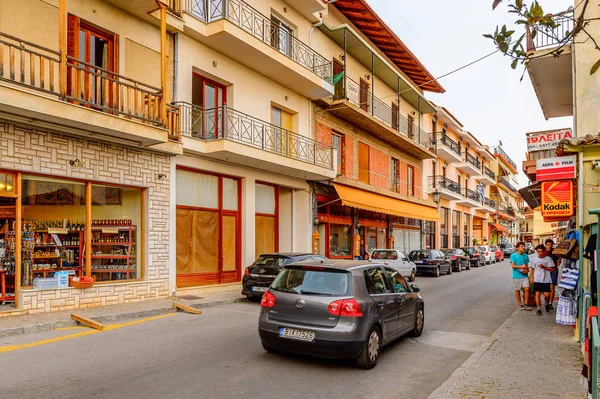 Delphi, Yunanistan -Nis 22, 2016: Otel Delphi Arkeolojik Alanı yakınındaki küçük bir kasabada. Bu kasaba Arkeoloji Parkı ziyaret etmeden önce gece geçirmek için en iyi yoldur.