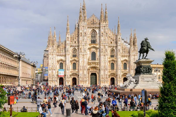 Milão Itália Maio 2016 Piazza Duomo Milano Cúpula Milão Milão — Fotografia de Stock