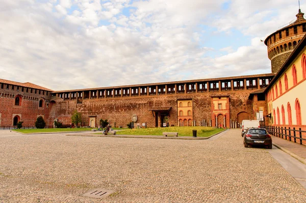Milano Italien Maj 2016 Sforza Castle Castello Sforzesco Ett Slott — Stockfoto