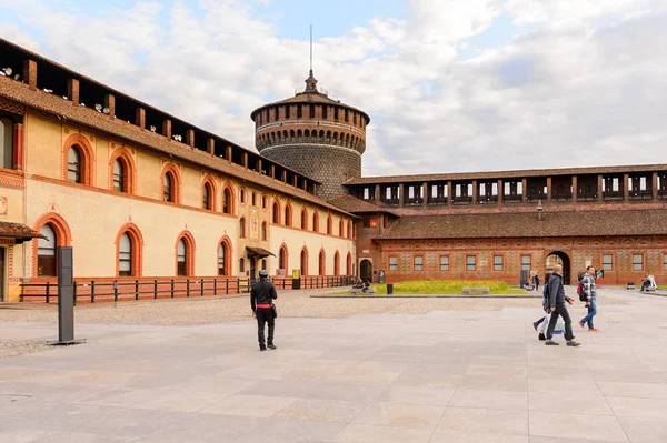 Milão Itália Maio 2016 Castelo Sforza Castello Sforzesco Castelo Milão — Fotografia de Stock