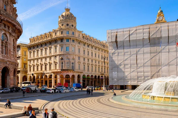 Genova Italia Maggio 2016 Piazza Ferrari Genova Genova Capitale Della — Foto Stock