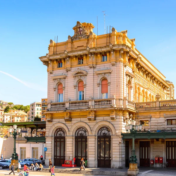 Genoa Itália Maio 2016 Estação Ferroviária Gênova Itália Gênova Capital — Fotografia de Stock