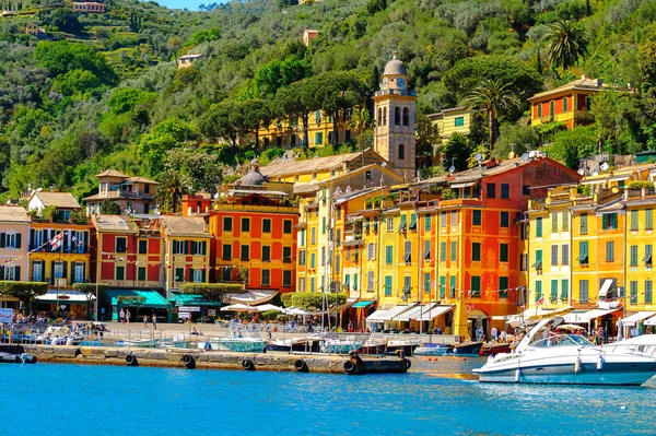 Portofino Italia Mayo 2016 Restaurantes Portofino Pueblo Pesquero Italiano Provincia — Foto de Stock