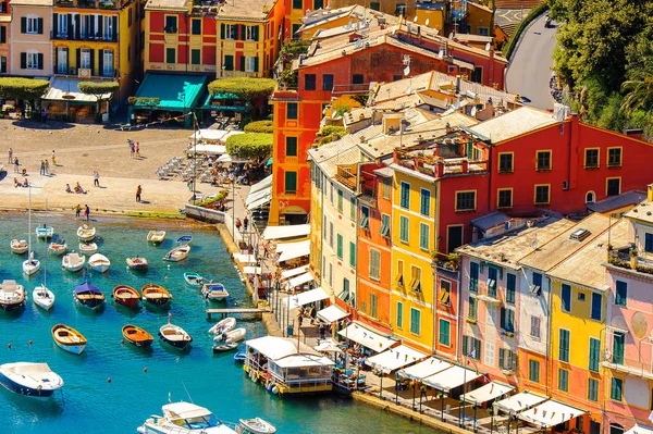 Portofino Italia Mayo 2016 Panorama Aéreo Portofino Pueblo Pesquero Italiano — Foto de Stock