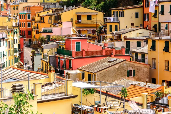Riomaggiore Italia Mayo 2016 Casas Riomaggiore Pueblo Provincia Spezia Liguria — Foto de Stock