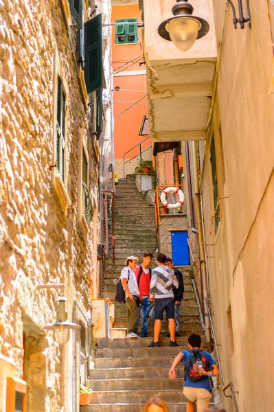 Manarola Italië Mei 2016 Hoofdstraat Architectuur Van Manarola Manaea Spezia — Stockfoto