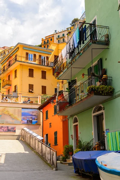 意大利马纳罗拉 2016年5月5日 马纳罗拉 马纳亚 拉斯佩齐亚 利古里亚 意大利的主要街道及其建筑 它是联合国教科文组织世界遗产Cinque Terre的土地之一 — 图库照片