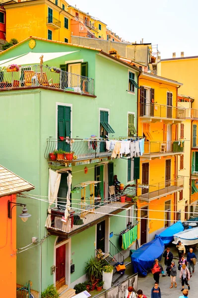 意大利马纳罗拉 2016年5月5日 马纳罗拉 马纳亚 拉斯佩齐亚 利古里亚 意大利的主要街道及其建筑 它是联合国教科文组织世界遗产Cinque Terre的土地之一 — 图库照片
