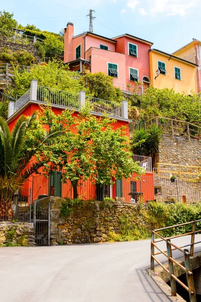 Manarola Italien Maj 2016 Färgglad Arkitektur Manarola Manaea Spezia Ligurien — Stockfoto