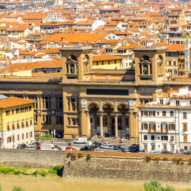 Floransa, İtalya - 6 Mayıs 2016: Floransa Tarihi Merkezi Milli Kütüphanesi, İtalya. Unesco Dünya Heriage.