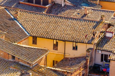 Siena, İtalya - 6 Mayıs 2016: Siena'nın tarihi merkezi. Unesco bir Dünya Mirası Alanı