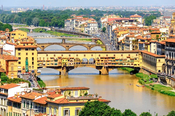 Florence Italie Mai 2016 Vue Aérienne Ponte Vecchio Vieux Pont — Photo