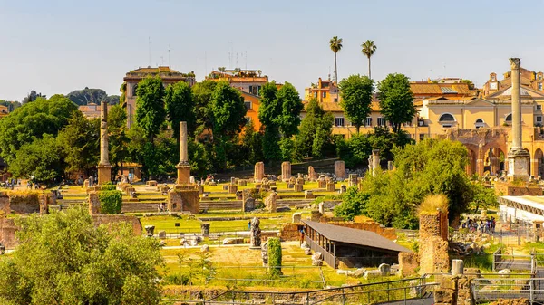 ローマ イタリア 2016年5月7日 ローマフォーラム ローマ市の中心部にいくつかの重要な古代政府の建物の遺跡に囲まれた長方形のフォーラム — ストック写真