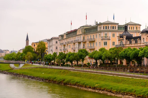 Salzburg Austria Maja 2016 Piękna Architektura Salzburga Austria Jest Czwartym — Zdjęcie stockowe