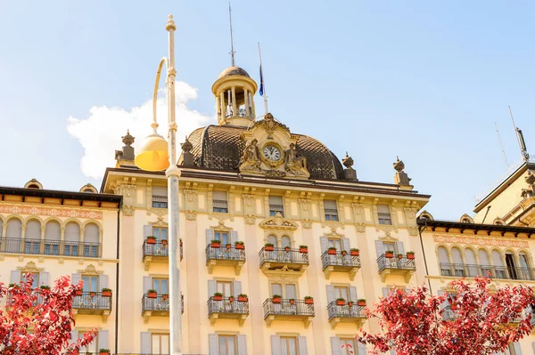 Stresa Włochy Maja 2016 Grand Hotel Bristol Stresa Miasto Nad — Zdjęcie stockowe