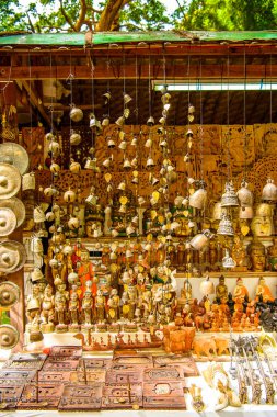 Bagan, Myanmar - 29 Ağustos 2016: Bagan Arkeoloji Bölgesi'nin pazar yeri, Burma. Myanmar'ın ana sitelerinden biri.