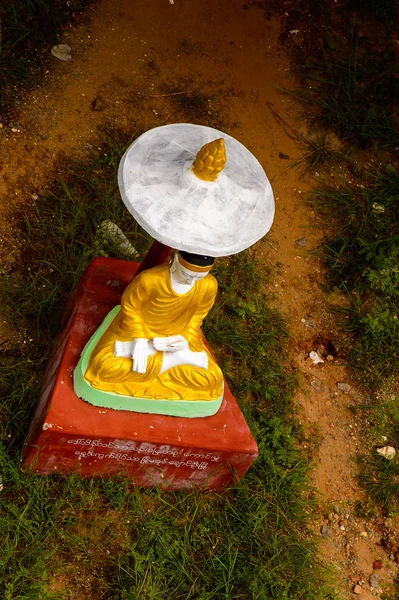 Monywa Myanmar Aug 2016 Boeddhabeelden Maha Bodhi Htaung Een Beroemde — Stockfoto