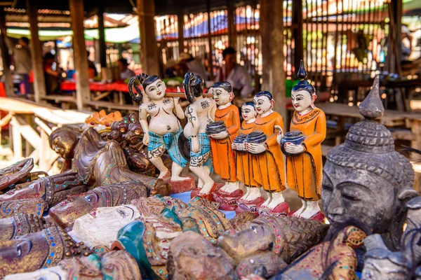 Inle Lake Myanmar Aug 2016 Market Place Inle Sap Freshwater — Stock Photo, Image