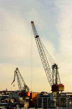 Helsinki, Finlandiya - 12 Eylül 2016: Helsinki Limanı, Finlandiya'nın başkenti.