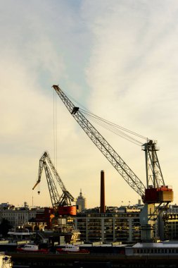 Helsinki, Finlandiya - 12 Eylül 2016: Helsinki Limanı, Finlandiya'nın başkenti.