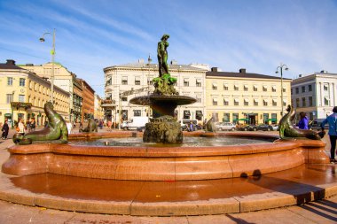 Helsinki, Finlandiya - 12 Eylül 2016: Helsinki Mimarisi, Finlandiya. Helsinki 2012 dünya tasarım başkenti seçildi