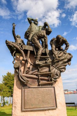 Oslo, Nowray - 14 Eylül 2016: Norveç'in başkenti Olso'daki Anıt.