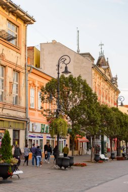 Kosice, Slovakya - 25 Eylül 2016: Slovakya'nın doğusundaki en büyük şehir olan Kosice'nin mimarisi. 2013 yılında Avrupa Kültür Başkenti oldu