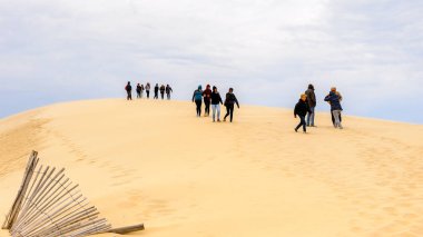La Teste-De-Buch, Fransa -Eki 12, 2016: Pilat Dune (Grande Dune du Pilat), Avrupa'nın en yüksek kum ulağı.