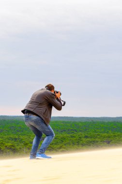 La Teste-De-Buch, Fransa -Eki 12, 2016: Pilat Dune (Grande Dune du Pilat), Avrupa'nın en yüksek kum ulağı.