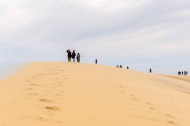La Teste-De-Buch, Fransa -Eki 12, 2016: Pilat Dune (Grande Dune du Pilat), Avrupa'nın en yüksek kum ulağı.