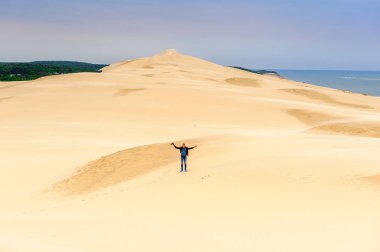 La Teste-De-Buch, Fransa -Eki 12, 2016: Pilat Dune (Grande Dune du Pilat), Avrupa'nın en yüksek kum ulağı.