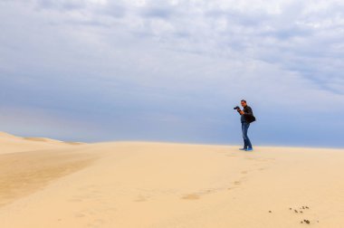 La Teste-De-Buch, Fransa -Eki 12, 2016: Pilat Dune (Grande Dune du Pilat), Avrupa'nın en yüksek kum ulağı.