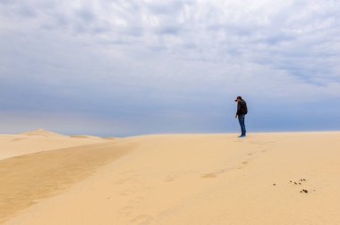 La Teste-De-Buch, Fransa -Eki 12, 2016: Pilat Dune (Grande Dune du Pilat), Avrupa'nın en yüksek kum ulağı.