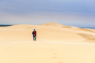 La Teste-De-Buch, Fransa -Eki 12, 2016: Pilat Dune (Grande Dune du Pilat), Avrupa'nın en yüksek kum ulağı.