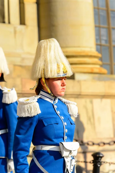 Stockholm Sveç Eylül 2016 Stockholm Kraliyet Sarayı Yakınlarında Nöbet Değişimi — Stok fotoğraf