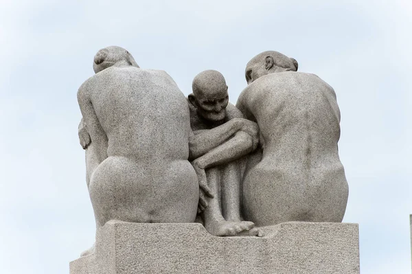 挪威奥斯陆 2016年9月16日 古斯塔夫 维格兰在弗罗格纳公园雕塑 古斯塔夫 维格兰是挪威雕塑家和诺贝尔和平奖奖章的设计者 — 图库照片