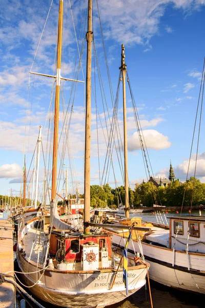 Stockholm Švédsko Září 2016 Loď Stockholmu Švédsko Stockholm Nejlidnatější Město — Stock fotografie