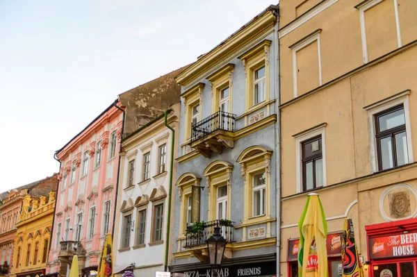 Kosice Slovakia Sep 2016 Arquitetura Colorida Rua Principal Kosice Maior — Fotografia de Stock
