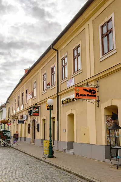 Kieżmark Słowacja Września 2016 Główna Ulica Kieżmark Słowacja Małe Miasteczko — Zdjęcie stockowe