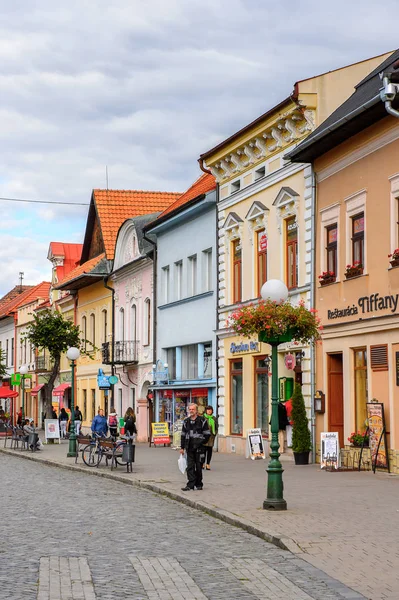 Kezmarok Slovakien Sep 2016 Main Street Kezmarok Slovakien Liten Stad — Stockfoto