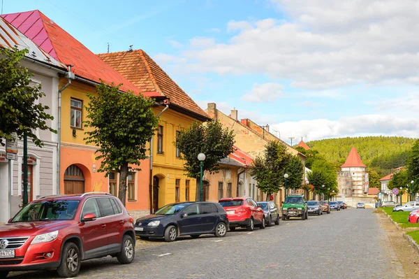 Kezmarok, Slovakya - 26 Eylül 2016: Kezmarok,Slovakya, Spis bölgesinde küçük bir kasaba, Poprad nehri.