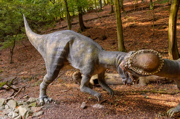 Bratislava Slovacchia Set 2016 Pachycephalosaurus Dinopark Una Delle Attrazioni Popolari — Foto Stock