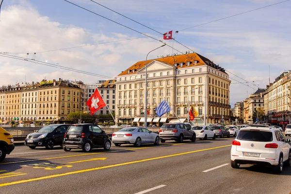 Ženeva Švýcarsko Říjen 2016 Architektura Ženevy Švýcarsko Globální Město Finanční — Stock fotografie