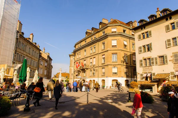 Ginebra Suiza Oct 2016 Arquitectura Ginebra Suiza Una Ciudad Global — Foto de Stock