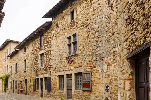 Perouges France Oct 2016 Narrow Street Perouges France Medieval Walled — Stock Photo, Image