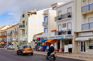Nazare, Portekiz - 15 Ekim 2016: Nasıra, Portekiz. Bu Silver Coast (Costa de Prata en popüler sahil beldelerinden biridir)