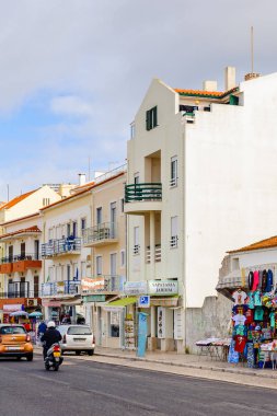 Nazare, Portekiz - 15 Ekim 2016: Nasıra, Portekiz. Bu Silver Coast (Costa de Prata en popüler sahil beldelerinden biridir)