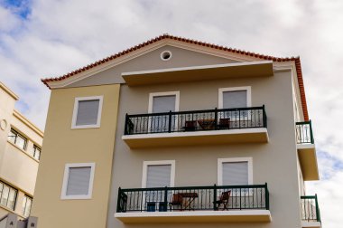 Nazare, Portekiz - 15 Ekim 2016: Nasıra Lı'nın Mimarisi, Portekiz. Bu Silver Coast (Costa de Prata en popüler sahil beldelerinden biridir)